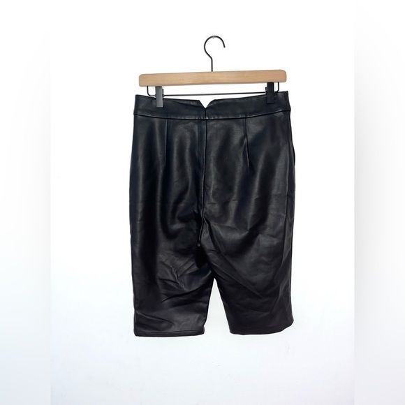 LPA Faux Leather Nino Biker Shorts in Black Size Medium - Picture 5 of 10